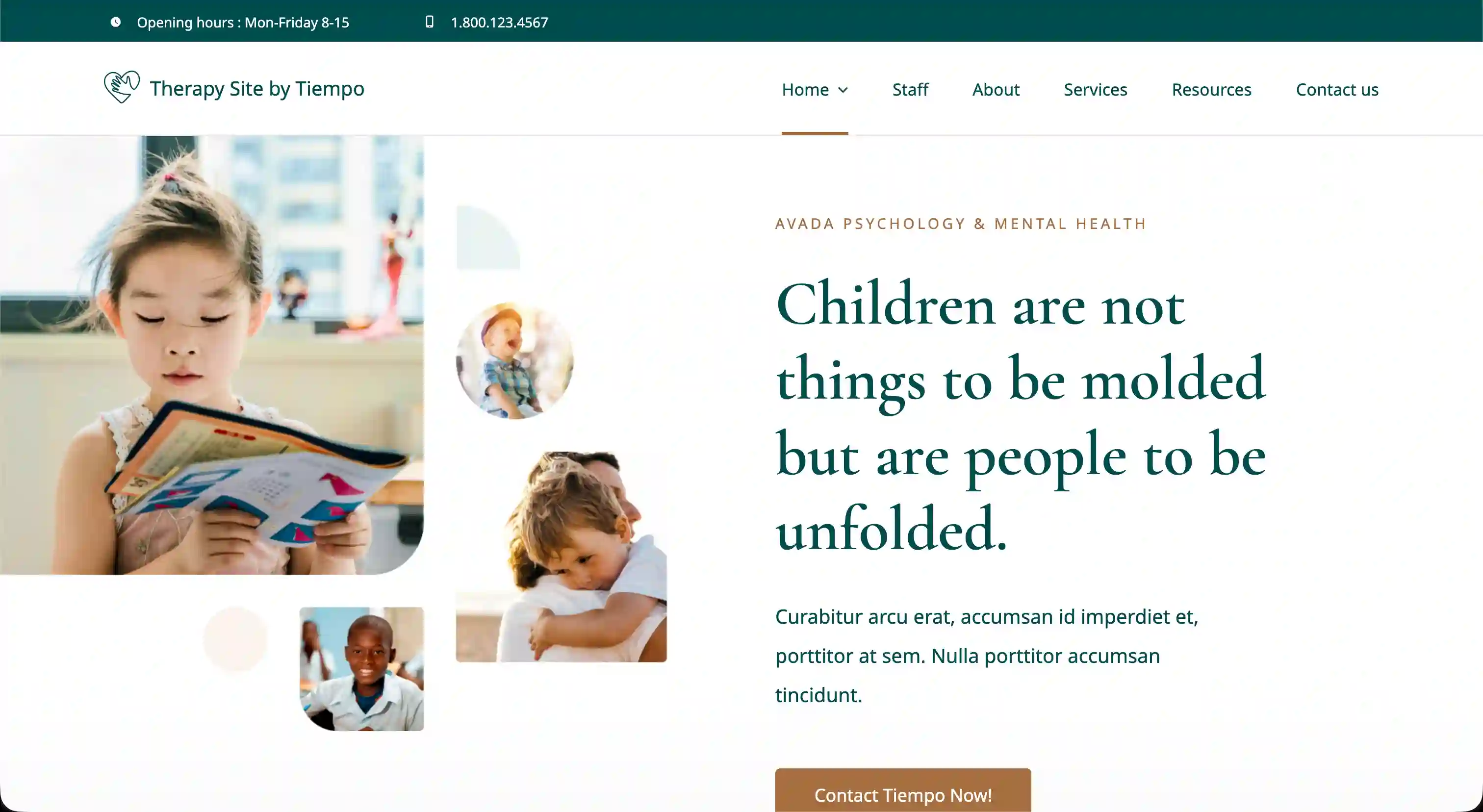 A booking-ready website template for therapists